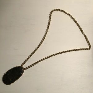 Stella & Dot Leona Dark Green Pendant Necklace